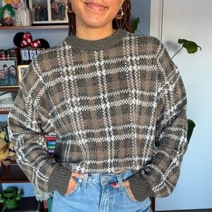 David Taylor Men's Plaid Crewneck Sweater